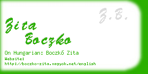 zita boczko business card